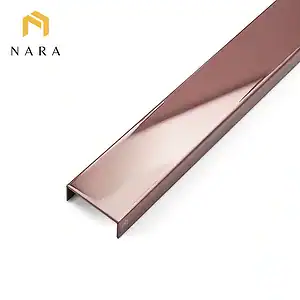 คิ้วสแตนเลสตัวยู 25 มม. สีเวลเว็ทโกลด์ ผิวเงา