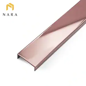 คิ้วสแตนเลสตัวยู 30 มม. สีเวลเว็ทโกลด์ ผิวเงา