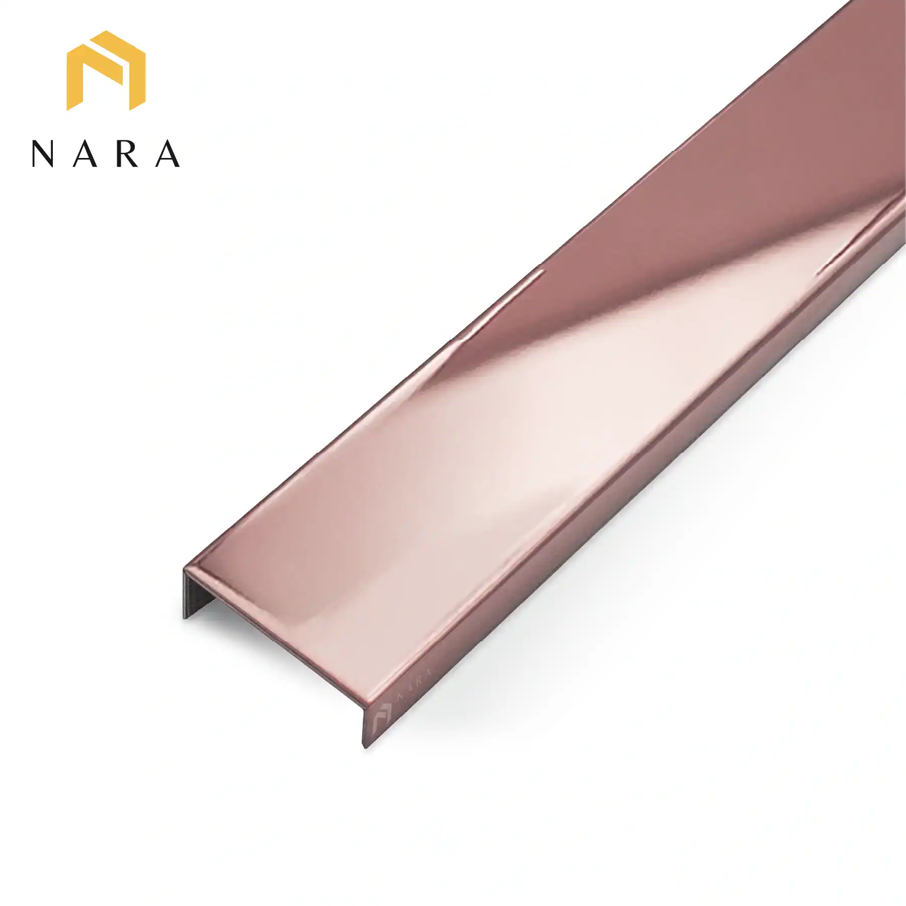 คิ้วสแตนเลสตัวยู 30 มม. สีเวลเว็ทโกลด์ ผิวเงา