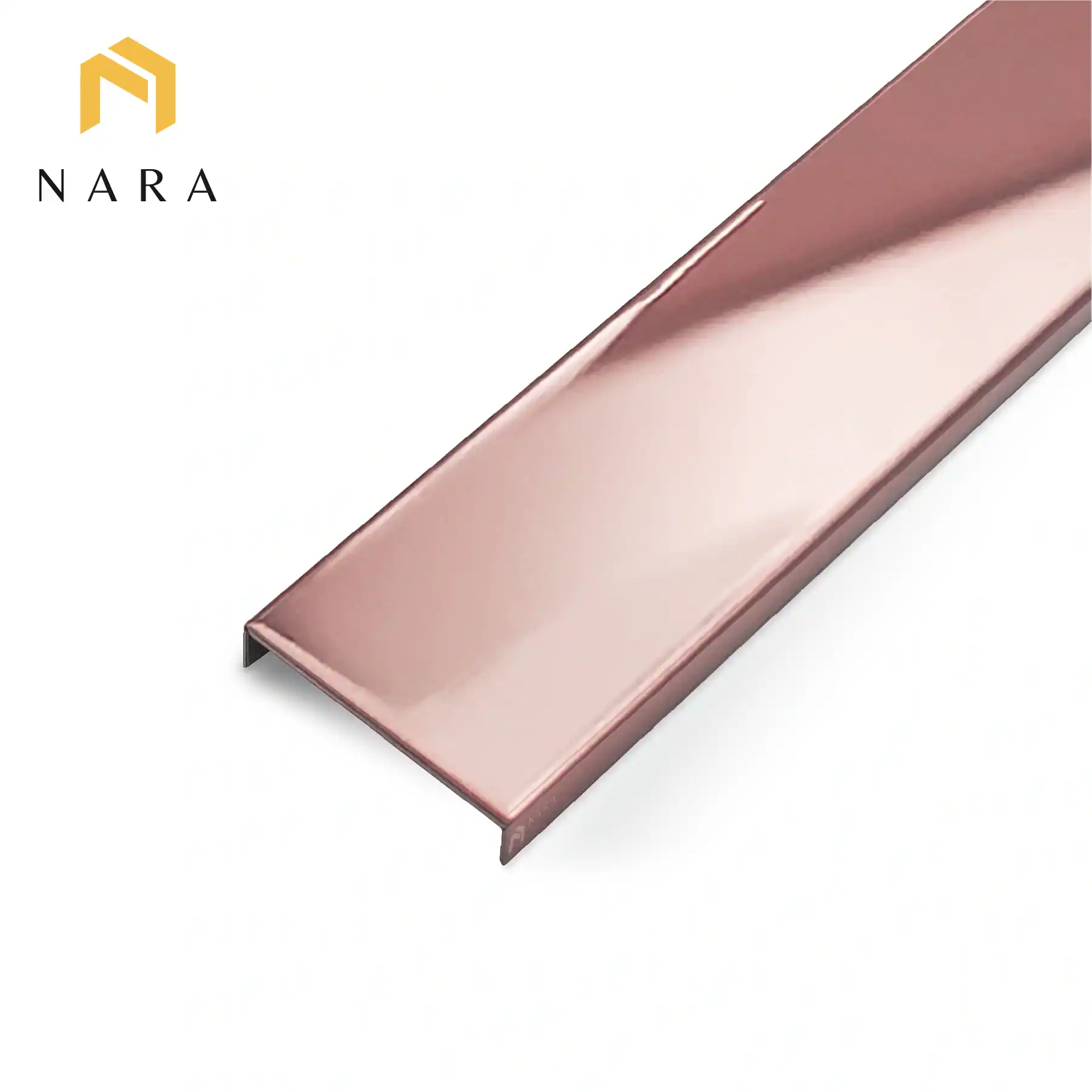 คิ้วสแตนเลสตัวยู 50 มม. สีเวลเว็ทโกลด์ ผิวเงา