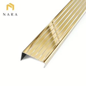 จมูกสแตนเลสแบบตัวยู สีแชมเปญโกลด์ ผิวเงา 40 มม.