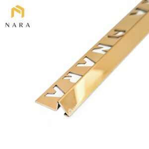 คิ้วกระเบื้องสแตนเลสมุมลาด สีทองแดง ผิวเงา 10 มม.