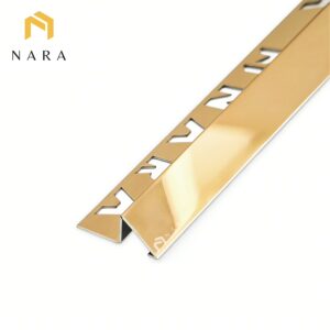 คิ้วกระเบื้องสแตนเลสมุมลาด สีทองแดง ผิวเงา 15 มม.