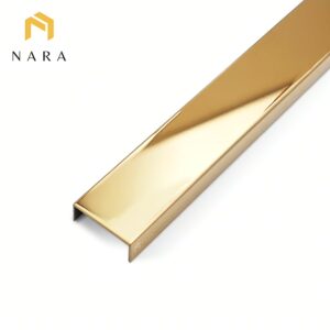 คิ้วสแตนเลสตัวยู 25 มม. สีทองแดง ผิวเงา