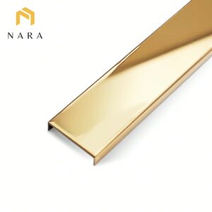 คิ้วสแตนเลสตัวยู 40 มม. สีทองแดง ผิวเงา