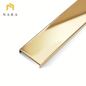 คิ้วสแตนเลสตัวยู 50 มม. สีทองแดง ผิวเงา