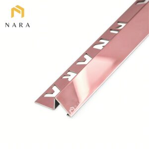 คิ้วกระเบื้องสแตนเลสมุมลาด สีเวลเว็ทโกลด์ ผิวเงา 15 มม.