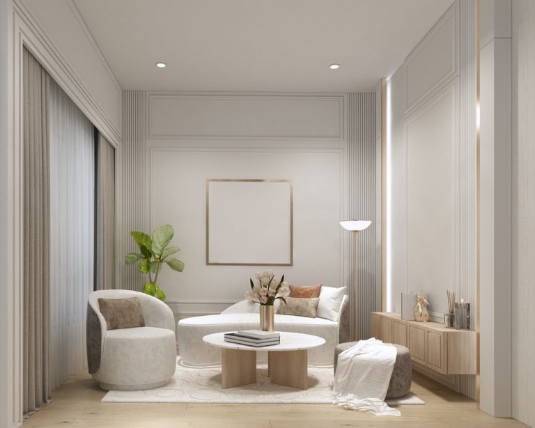 ไอเดียการตกแต่งห้องนั่งเล่นด้วยสแตนเลส Rose Gold